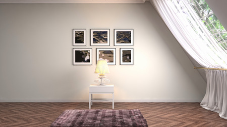 Empty interior. 3d illustrationの写真素材