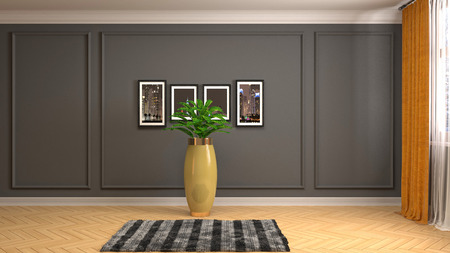 Empty interior. 3d illustrationの写真素材