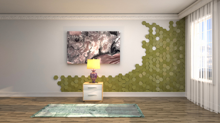 Empty interior. 3d illustrationの写真素材