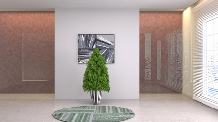 Empty interior. 3d illustrationの写真素材