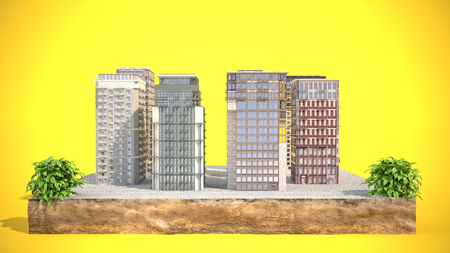 Modern city concept. 3d illustrationの写真素材