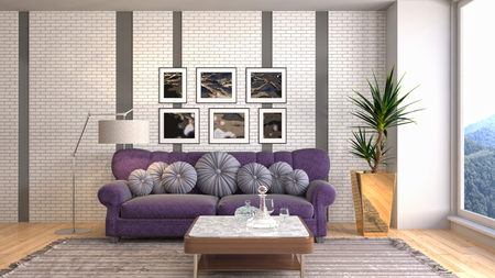 Interior of the living room. 3D illustrationの写真素材