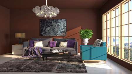 Interior of the living room. 3D illustration
