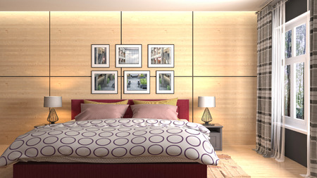Bedroom interior. 3d illustration