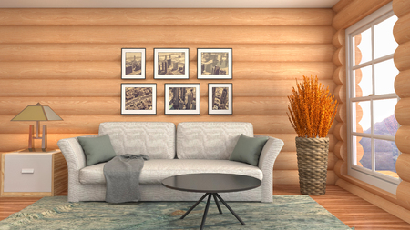 Interior of the living room. 3D illustrationの写真素材