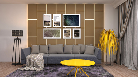 Interior of the living room. 3D illustrationの写真素材
