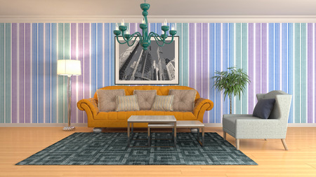 Interior of the living room. 3D illustrationの写真素材