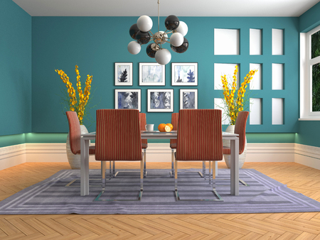 Interior dining area. 3d illustrationの写真素材