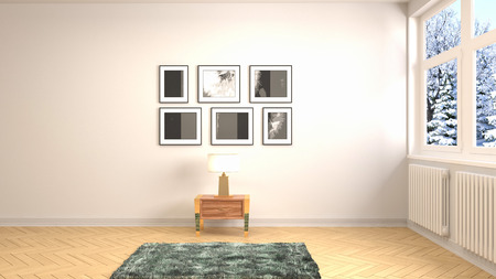 Empty interior. 3d illustrationの写真素材