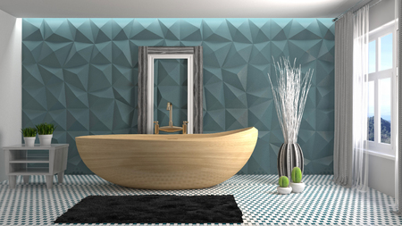 Bathroom interior. 3D illustrationの写真素材