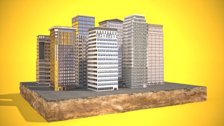 Modern city concept. 3d illustration