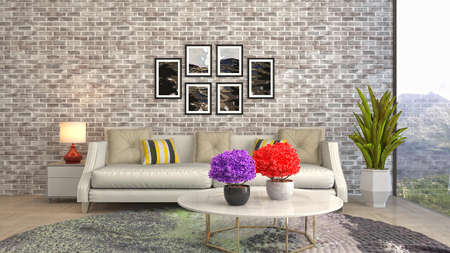 Interior of the living room. 3D illustrationの写真素材