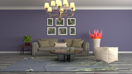 Interior of the living room. 3D illustrationの写真素材