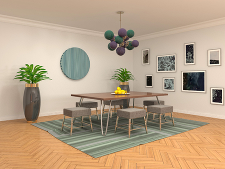 Interior dining area. 3d illustrationの写真素材