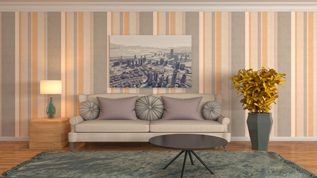 Interior of the living room. 3D illustrationの写真素材