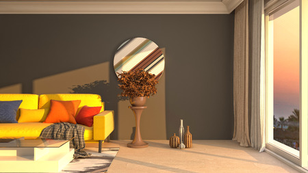 Interior of the living room. 3D illustrationの写真素材