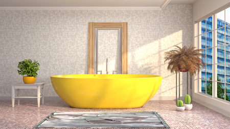 Bathroom interior. 3D illustrationの写真素材