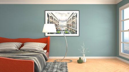 Bedroom interior. 3d illustrationの写真素材