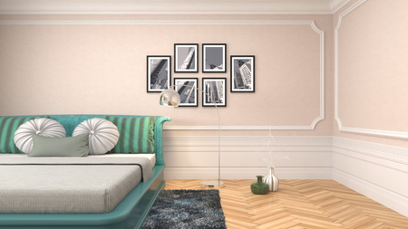 Bedroom interior. 3d illustrationの写真素材