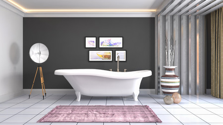 Bathroom interior. 3D illustration
