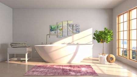Bathroom interior. 3D illustrationの写真素材