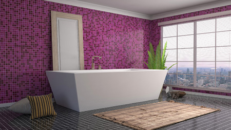 Bathroom interior. 3D illustrationの写真素材