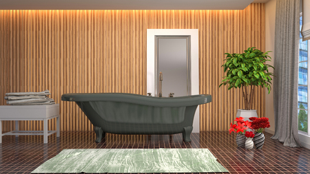 Bathroom interior. 3D illustrationの写真素材