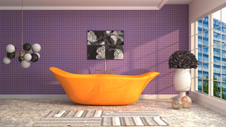 Bathroom interior. 3D illustrationの写真素材