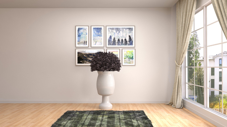 Empty interior. 3d illustrationの写真素材
