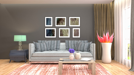 Interior of the living room. 3D illustrationの写真素材