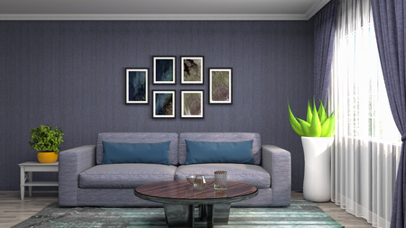 Interior of the living room. 3D illustrationの写真素材