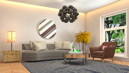 Interior of the living room. 3D illustrationの写真素材