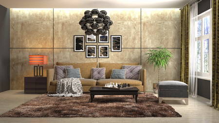 Interior of the living room. 3D illustrationの写真素材