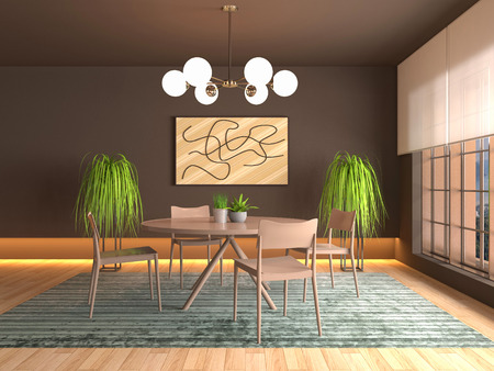 Interior dining area. 3d illustrationの写真素材