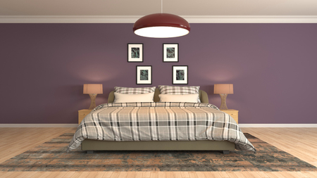 Bedroom interior. 3d illustrationの写真素材