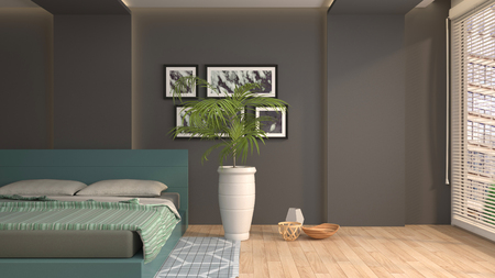 Bedroom interior. 3d illustrationの写真素材