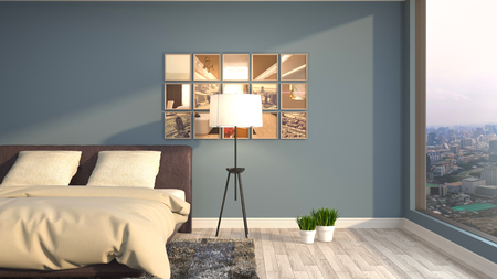 Bedroom interior. 3d illustrationの写真素材
