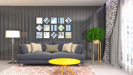Interior of the living room. 3D illustrationの写真素材