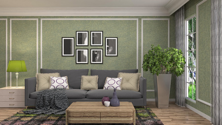 Interior of the living room. 3D illustration