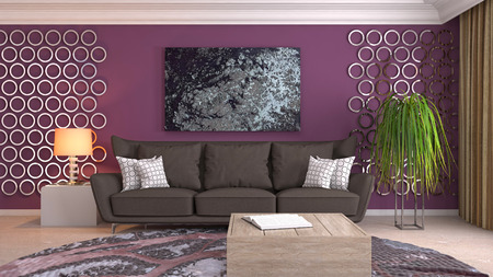 Interior of the living room. 3D illustration