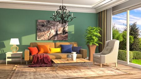Interior of the living room. 3D illustrationの写真素材