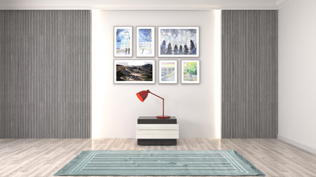 Empty interior. 3d illustrationの写真素材