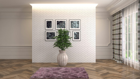 Empty interior. 3d illustrationの写真素材