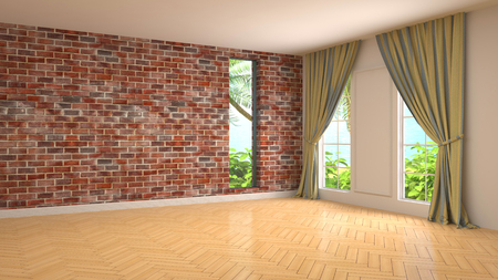 Empty interior. 3d illustrationの写真素材