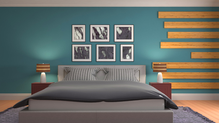 Bedroom interior. 3d illustrationの写真素材