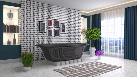 Bathroom interior. 3D illustrationの写真素材