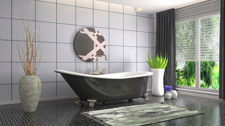 Bathroom interior. 3D illustrationの写真素材