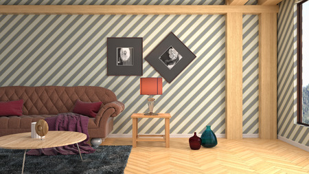 Interior of the living room. 3D illustrationの写真素材