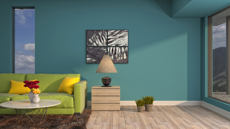 Interior of the living room. 3D illustrationの写真素材