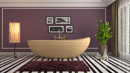 Bathroom interior. 3D illustrationの写真素材